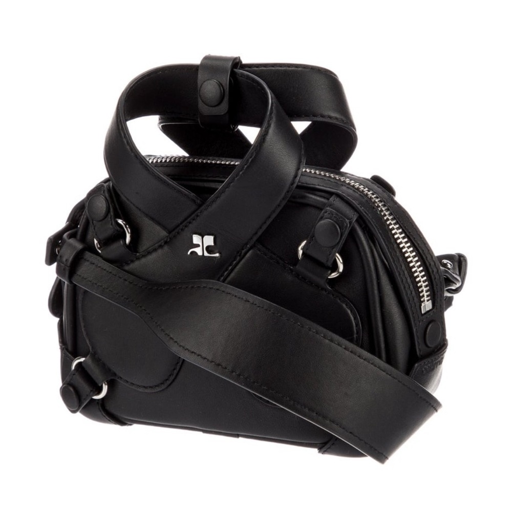 Courreges leather loop handle bag